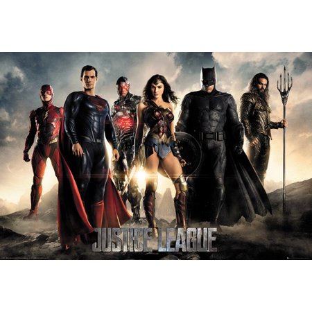Posters Of Movies Justice League - DC Comics Movie Poster / Print (The Heroes - Superman, Batman, Wonder Woman, The Flash, Aquaman & Cyborg) ()