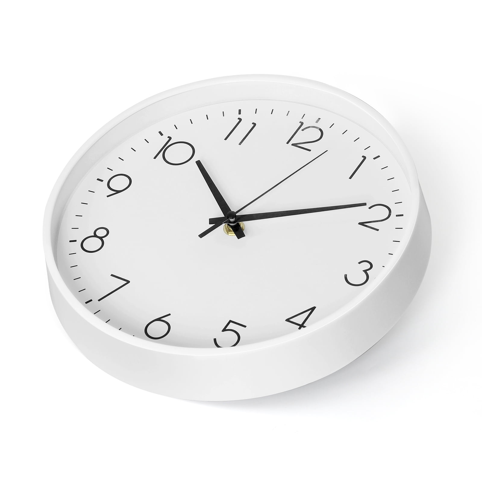 Wall clock Plastic Silent Suitable for decoration 10in White