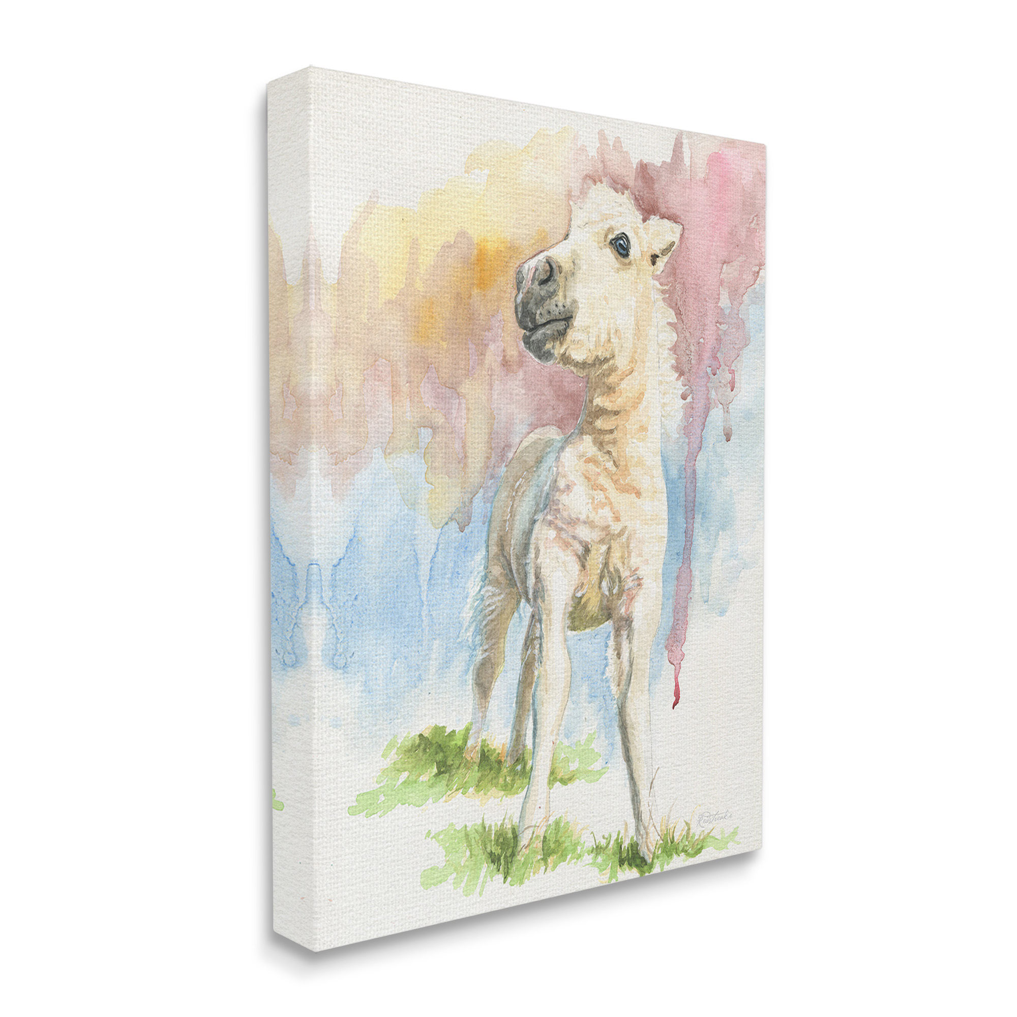Stupell Industries Modern Foal Painting Animals & Insects Painting Gallery Wrapped Canvas Art Print Wall Art, 24 x 30