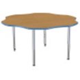 thumbnail image 4 of ECR4Kids 60in Flower Contour Thermo-Fused Adjustable Activity Table Oak/Powder Blue/Silver - Super Leg, 4 of 8