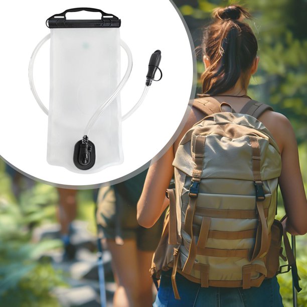 Bolsa de hidratación práctica para acampar, caminar, andar en bicicleta y hacer senderismo. Blanco