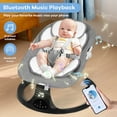 thumbnail image 4 of Baby Swing for Infants 0-18 Months - 5 Speed Bluetooth Baby Bouncer with 10 Lullabies, Portable Infant Swing Chair (Gray), 4 of 7