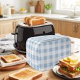 thumbnail image 3 of Toaster Cover 2 Slice, Blue Checkered Dustproof Bakeware Oven Protector with Top Hook, Blue White Buffalo Plaid Waterproof Small Kitchen Appliance Toasters Dust Cover, 12"x7.5"x8", 3 of 9
