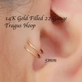 thumbnail image 5 of Sol and Venus LLC Double Hoop Earrings for Single Piercing, 1 Pair Rose Gold Filled Spiral Twist Lobe Cartilage Helix Hoop Earring Double Hoop Earrings for One Hole 10mm 22 GA, 5 of 12
