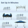 thumbnail image 5 of Summit Living 13 x 13 Ft Pop up Canopy Tents for Outside Easy Setup Canopy Shelter w/ 1-Button Setup Blue, 5 of 8