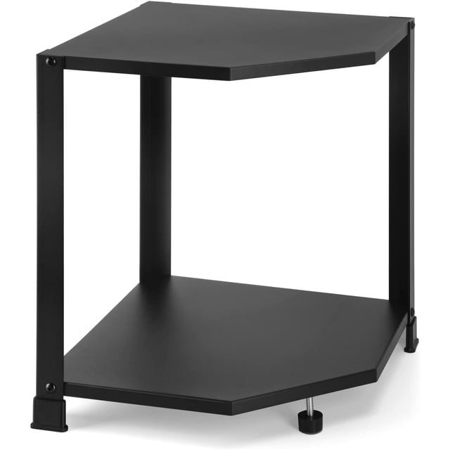 2 Tier Corner Display Rack Multipurpose Shelving Unit, Pot Rack Storage Organizer, Stainless Shelves, Corner Shelves Shelf Storage Organizer for Bathroom Kitchen Bedroom(Black) Black 2 Tier