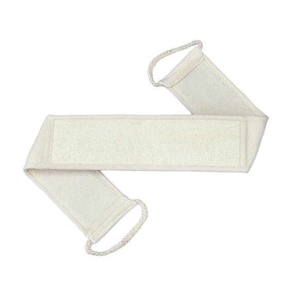 Natural Loofah Exfoliating Back Scrubber for Shower - Durable Double-Sided Scrubbing Strap with Long Handle for Optimal Cleansing Experience