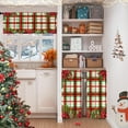 thumbnail image 2 of Kitchen Curtains Plaid Christmas Holly Berries Fir Tree Branches Valances and Window Curtains 3 Pcs Set Xmas Poinsettia Flower Mesh Short Tier Curtain for Room Small Kitchen Window Decor, 2 of 7