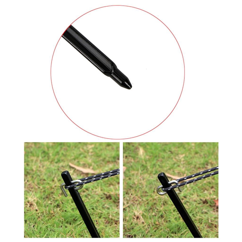 Yihuala Aluminum Alloy Camp Tent Stakes Heavy Duty Tarps Peg Camping Stakes Tent Peg Ground Peg for Outdoor Camping Canopy Tarps
