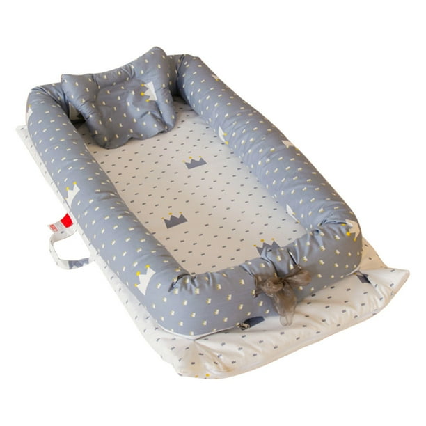 Cotton Baby Snuggle Nest Bionic Bed Portable Newborn Sleep Lounger with Crown Pattern Walmart