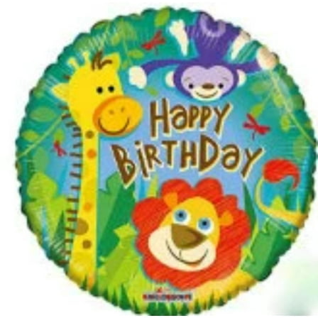 18" BIRTHDAY SAFARI ANIMALS Balloon  Party Supplies Decorations Foil Mylar Balloon