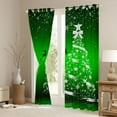 thumbnail image 3 of Feelyou Cartoon Xmas Tree Black Out Curtains for Teen, Kawaii Santa Claus Curtains Pack of 2 (42x63 Each), Green Christmas Theme Bedroom Curtains, Blackout Curtains Bedroom Decor, 3 of 6