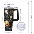 thumbnail image 2 of 30 oz Halloween Cute Skeleton Bat Tumbler Insulated Stainless Tumbler, Spooky Pumpkin Coffee Cup Water Bottle, Holiday Gift Idea, 2 of 5