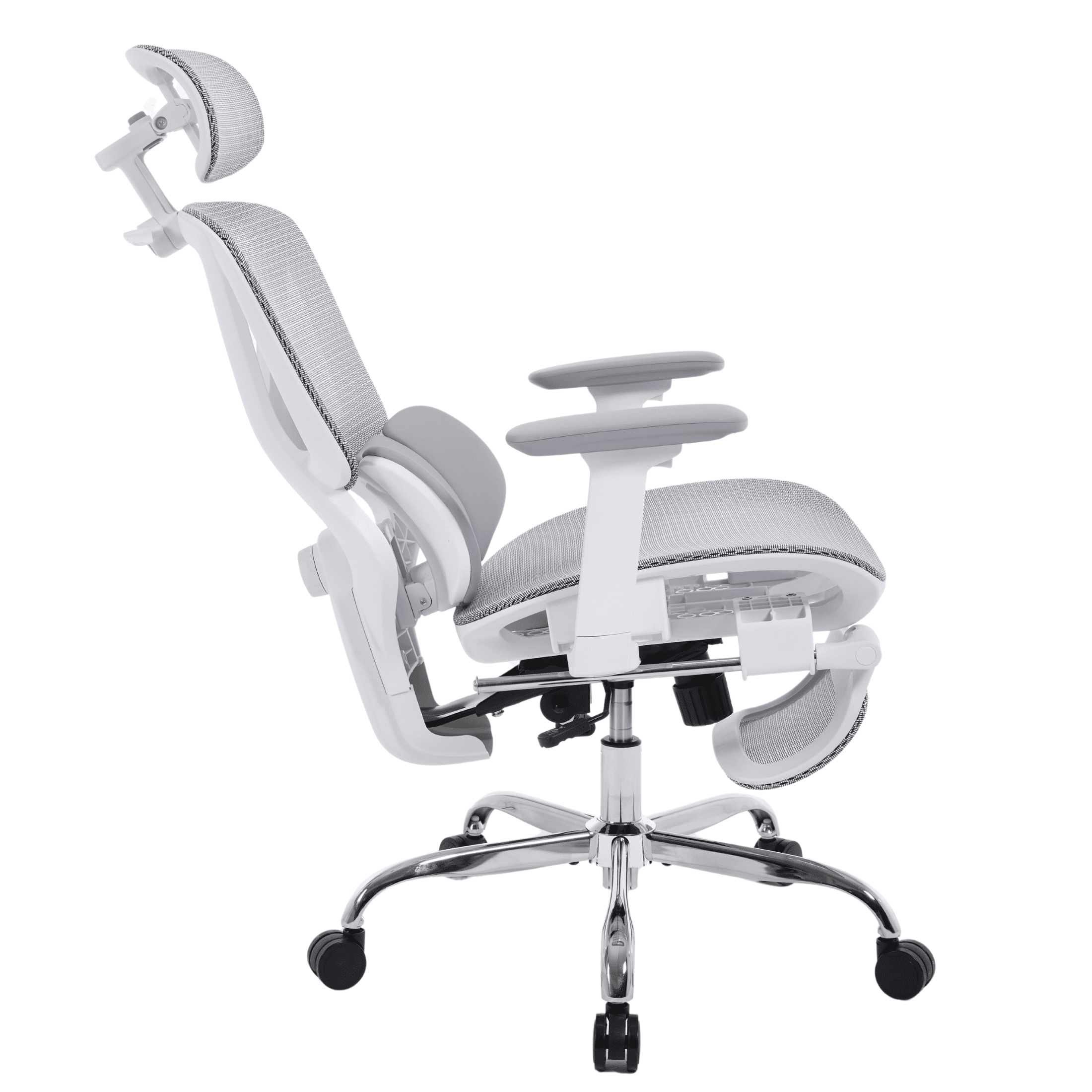 Guyou Ergonomic Office Chair, Mesh Desk Chair with Adjustable 3D Armrests, Lumbar Support, 2D Headrest, Tilt, Grey