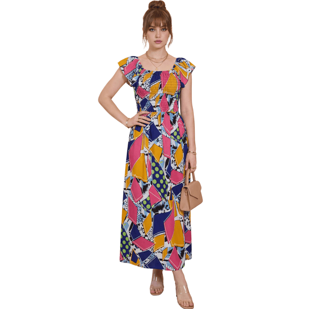 Vestido Maxi Casual Mujer Largo Cómodo de Tirantes