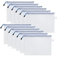 thumbnail image 1 of JM 12 Piezas Bolsa para Documentos con Cremallera A4, Carpetas de Archivos, Bolsas de Almacenamiento de Archivos de Plástico PVC Transparente Bolsas de Organización para Recibos Comerciales Oficinas Viajes JM JM, 1 of 5
