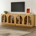 thumbnail image 3 of EYYTHUNG Arched Storage Cabinet, Modern Sideboard Buffet, Accent Display with Acrylic Door, Natural Oak, 3 of 8