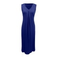 thumbnail image 4 of JIAYUE Women's Dress A-Line Mid-Calf Casual Sleeveless Tank With Pockets Summer Beach Solid Color V Neck Stylish Female Dresses, 4 of 4