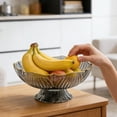 thumbnail image 5 of Ontiwes Tall-Legged Fruit Bowl, Pedestal Snack & Candy Tray, Plastic Serving Dish with Petal Edge, 1 Piece, 10.04 x 4.72 Inches, 5 of 6