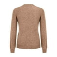 thumbnail image 7 of Womens Mock Neck Long Sleeve Knit Sweaters Turtleneck Casual Lightweight Button Cuffs Fall Pullover Sweater Light Brown M, 7 of 7