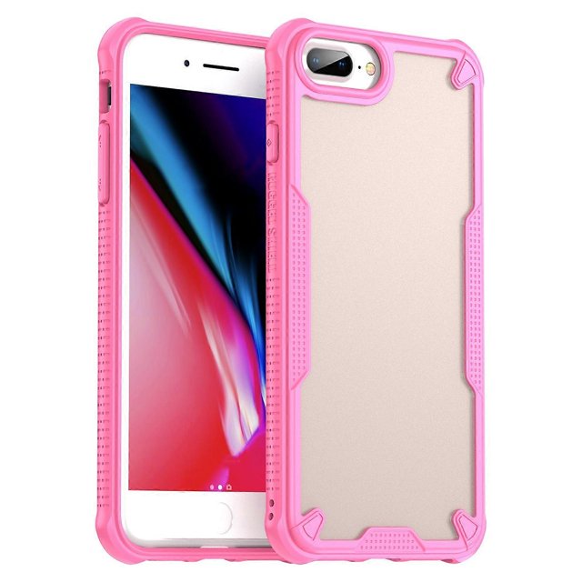 For iPhone 8 Plus 7 Plus Case PC TPU Semi-Transparent Frosted Finish Protective Phone Cover - Green