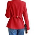 thumbnail image 3 of Solid Long Sleeveless Women Slim Fit Crew Neck Work Office Blazer Coat, 3 of 6