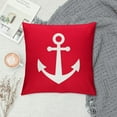 thumbnail image 2 of GOSMITH  Throw Pillow Cover White Anchor Red Background Decorative Pillow Case Home Decor Pillowcase, 2 of 5