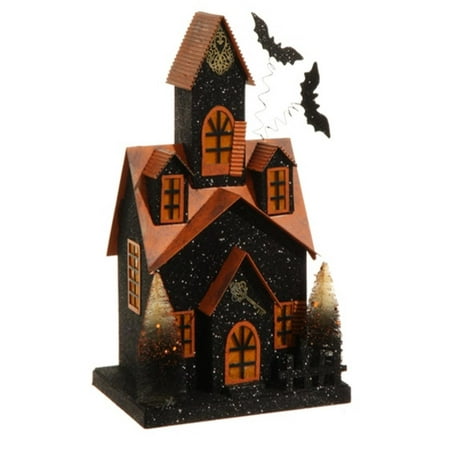 14 quot led lighted glitter drenched halloween haunted house 14 quot led lighted glitter drenched halloween haunted house
