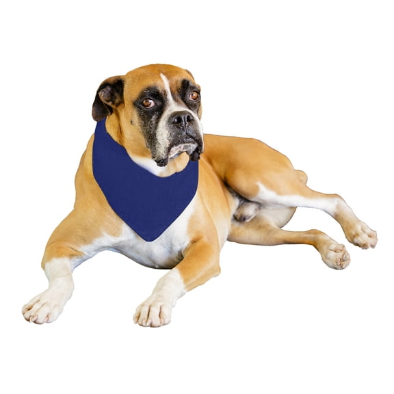 2-Pack Solid Polyester Dog Neckerchief Triangle Bibs - Extra Large (Blue)