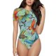 thumbnail image 1 of Fotbe Retro Seamless Flying Butterflies Body de Mujer con Cuello Redondo y Mangas Cortas, Sin Mangas Ajustado, Suave, Cómodo y Básico-X-Large, 1 of 7