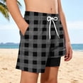 thumbnail image 5 of Guluxicc Boys Swim Trunks with Compression Plaid Kids Printed Beach Shorts Summer Quick Dry Bathing Suit Swimsuit with Pockets, 5 of 10