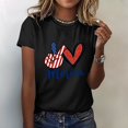 thumbnail image 2 of Cathalem T-Shirts Oversize pour Femmes Col Rond Manches Courtes Extensible Ajusté Crop Tops, Noir TTG, 2 of 4