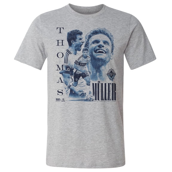 Men's 500 Level Thomas Muller Heather Gray Vancouver Whitecaps FC Vintage T-Shirt