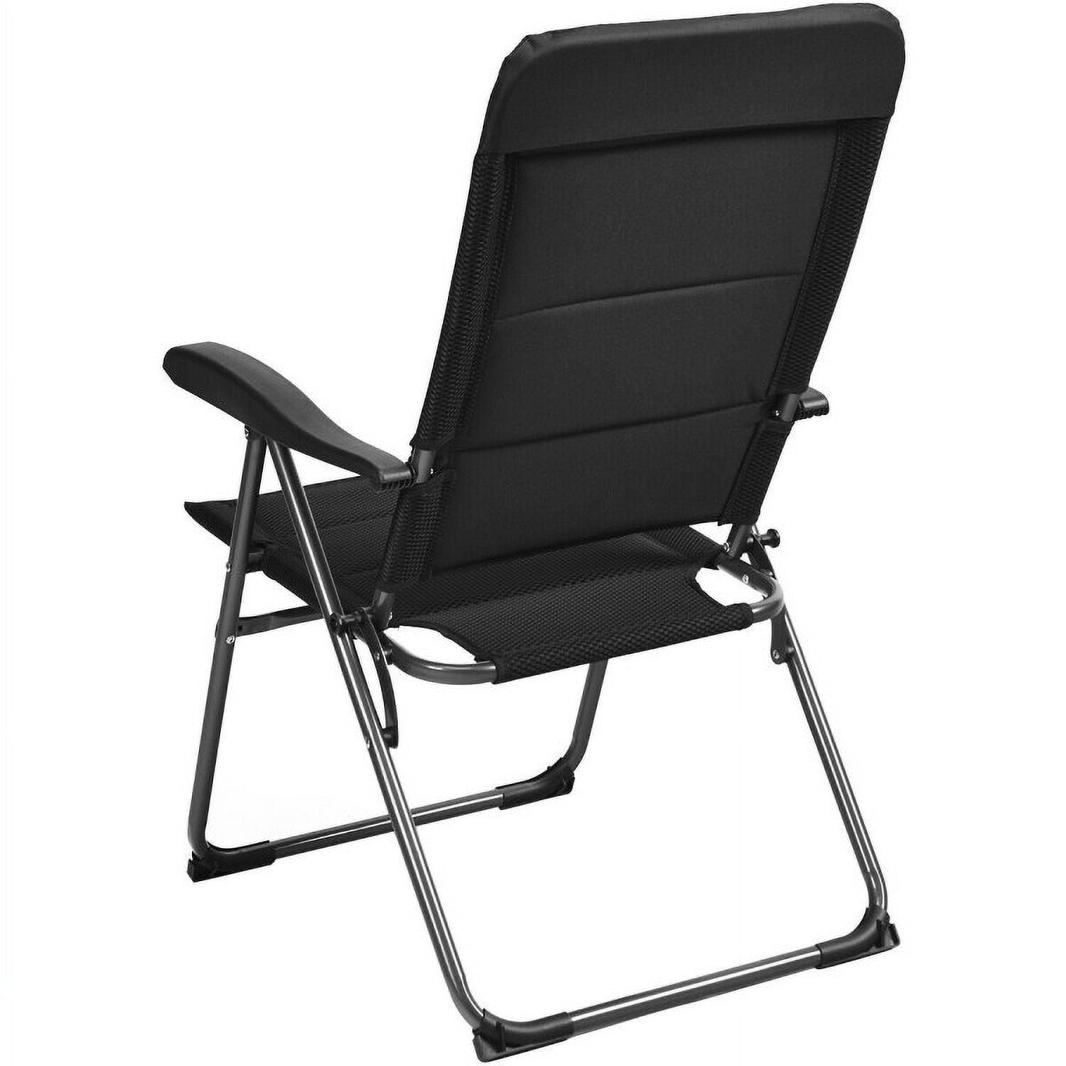 Aimee Lii Set of 4 Patio Folding Chairs with Adjustable Backrest, Outdoor Patio Set, Black