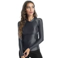 thumbnail image 6 of iiniim Women's Shiny Silky Long Sleeves T-Shirt Gym Top Yoga Shirts Casual Compression Workout Tops, 6 of 8