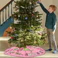 thumbnail image 5 of 48 Inch Pink Merry Christmas Tree Skirt Ornament, Funny And Soft Cartoon Pattern Tree Mat Home Decoration For Holiday Party Supplies, 5 of 5