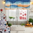 thumbnail image 6 of Orange Blue Ocean Waves Valances for Windows, Decorative Rod Pocket Window Valance Curtains, Summer Beach Coastal Abstract Short Curtain Drapes for Kitchen/Living Room, 2 Panels, 60" W x 18" L, 6 of 8