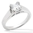 thumbnail image 1 of 2 CT Princesse Coupe Or E VVS1 Diamant Solitaire Bague, 1 of 1
