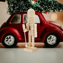 HEATSHAKING 6Pcs Nutcracker Puppet Soldier Figurine Christmas Miniatures Beige Wooden Toy