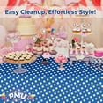 thumbnail image 3 of PMU Polka Dot Table Cover Royal Blue Plastic Rectangle 54" x 84" Tablecloth Square Wipeable Waterproof Disposable Party Decoration Great for Dining, Parties, Picnics, Bbq's, Summer Gatherings Pkg/12, 3 of 6