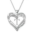 thumbnail image 2 of Collier Pendentif en Forme de Cœur pour Femmes Plaqué Argent, 2 of 9