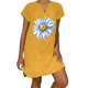 thumbnail image 1 of Sexy Vestidos Cortos de Verano para las Mujeres 2025 Moda Suelta de Ocio Vestido de Manga Corta con Cuello en V, Vestido Casual de Rodilla, 1 of 6
