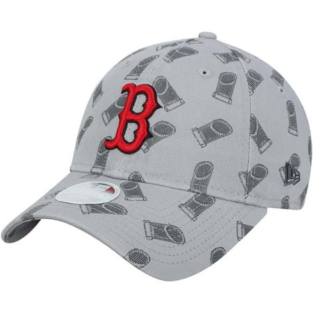 World Series Red Sox Hat Boston Red Sox New Era Women's 2018 World Series Champions Trophy 9TWENTY Adjustable Hat - Gray - OSFA ()