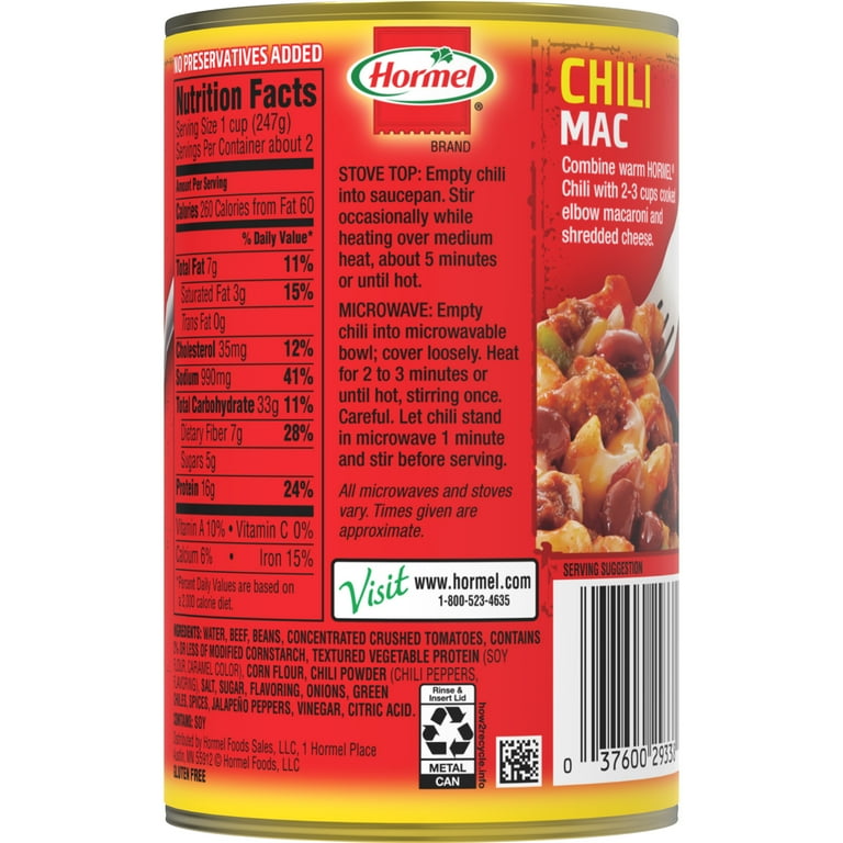 Hormel Chili Chunky Beef With