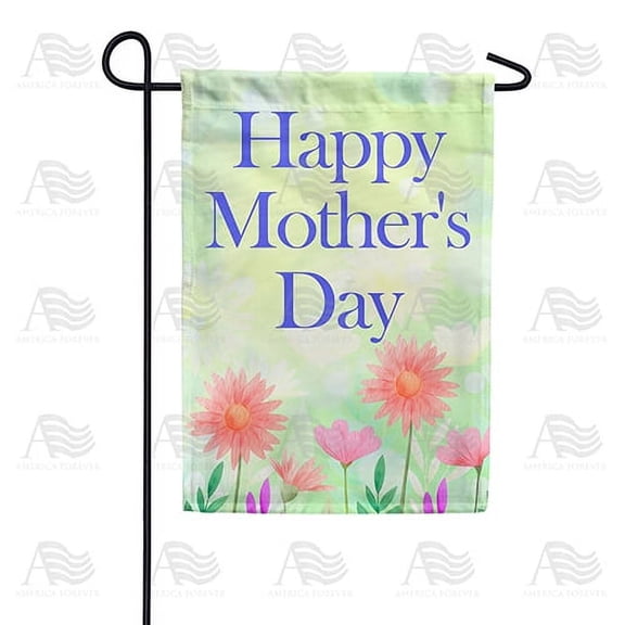 America Forever Happy Mother's Day Floral Garden Flag 12.5 x 18 inches Daisy Flower Love Double Sided Holiday Seasonal Yard Outdoor Decorative Best Mom Flag