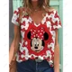 thumbnail image 4 of Camisetas de cuello en V de verano de dibujos animados de Disney Minnie 2024 para mujer, camisetas casuales de gran tamaño con estética de Mickey en 3D, camisetas de moda Harajuku, 4 of 5