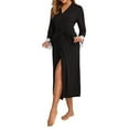 thumbnail image 4 of YHAJDS Winter Casual Pajama Suits For Women,Sleepwear For Women Nightgown Home Wear Solid Color Long Sleeve Modal Nightgown With Lace Trim, 4 of 4