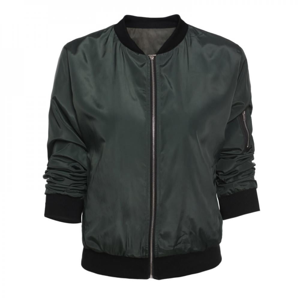Thin black bomber jacket womens sale
