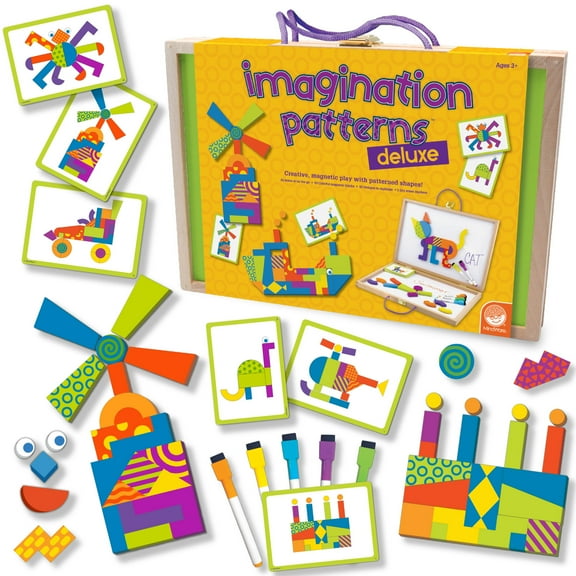 MindWare Imagination Patterns Deluxe, Magnetic Play with Patterned Shapes for Kids