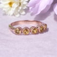 thumbnail image 2 of Vintage Citrine Band Rose Gold Plated Wedding Band November Birthstone Women's Fine Jewelry Simple Gold Proposal Band Gifts, 2 of 4